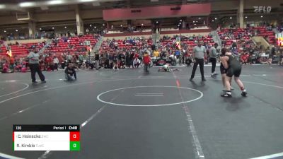 130 lbs Round 3 - Charles Heinecke, Salina Wrestling Club vs Riley Kimble, Team Lightning Wrestling Club