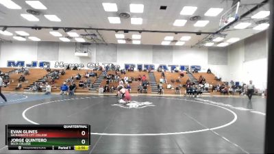 285 lbs Quarterfinal - Jorge Quintero, Delta College vs Evan Glines, Sacramento City College