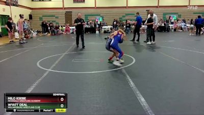 48-52 lbs Semifinal - Wyatt Deal, Williamsburg Wrestling Club vs Milo Ksebe, McDonald Wrestling Academy