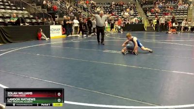 90 lbs Champ. Round 1 - Landon Mathews, MWC Wrestling Academy vs Zolah Williams, Team Grind House