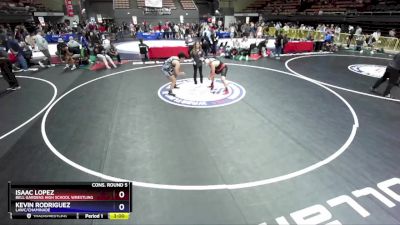 215 lbs Cons. Round 5 - Isaac Lopez, Bell Gardens High School Wrestling vs Kevin Rodriguez, LAWC/Chaminade