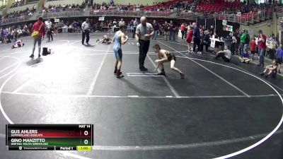 85 lbs Champ. Round 1 - Gus Ahlers, Summerland Bobcats vs Gino Manzitto, Gretna Youth Wrestling