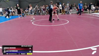 92 lbs 3rd Place Match - Josiah Deonigi, WA vs Elijah Governor, WA