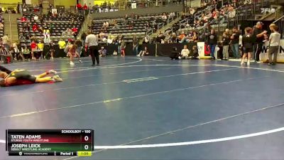 100 lbs Quarterfinal - Joseph Leick, Sebolt Wrestling Academy vs Taten Adams, Sturgis Youth Wrestling