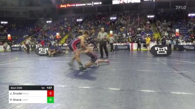 95 lbs Round Of 32 - Jacob Snyder, Bald Eagle Area vs Preston Shenk, Lampeter Strasburg