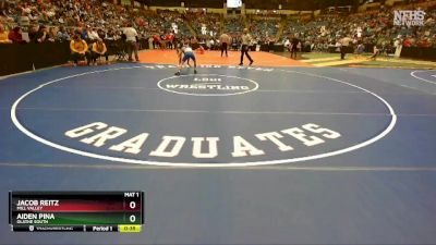 6A - 113 lbs Cons. Round 1 - Aiden Pina, Olathe South vs Jacob Reitz, Mill Valley