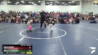 65 lbs Champ. Round 2 - Baylaa Thompson, Reed City Youth Wrestling vs Talia Mcheik, Detroit Grappling Academy