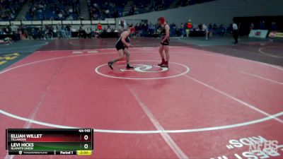 4A-145 lbs Champ. Round 1 - Elijah Willet, Tillamook vs Levi Hicks, Klamath Union