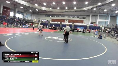 94 lbs Semifinal - Zoey Jewett, General Brown vs Madeline Palulis, Salem-Cambridge