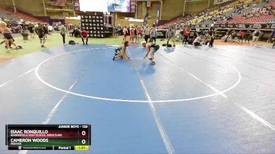 126 lbs Champ. Round 2 - Isaac Ronquillo, Bakersfield High School Wrestling vs Cameron Woods, Indiana