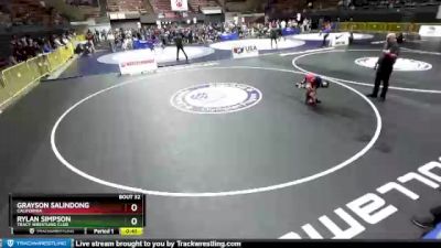 56 lbs Champ. Round 1 - Rylan Simpson, Tracy Wrestling Club vs Grayson Salindong, California