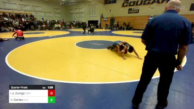 129 lbs Quarterfinal - Justyce Zuniga, Toppenish (WA) vs Isaiah Cortez, Gilroy