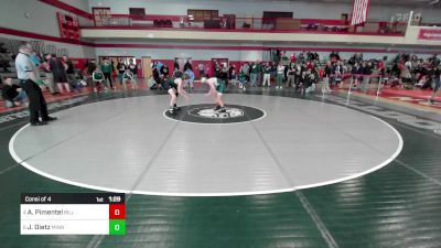 106 lbs Consi Of 4 - Aiden Pimentel, Billerica vs Jordan Dietz, Minnechaug