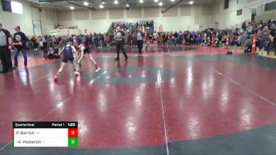 95 lbs Quarterfinal - Axel Posterick, LITTLE FALLS vs Peyton Barrick, Tri-Valley Mustangs