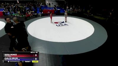 62 lbs Semifinal - Sofia Munoz, California vs Evelyn Nelms, Team Temecula /Pin Club