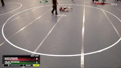 53 lbs Cons. Round 4 - Miles Wichman, Minnesota vs Alice Kohler, Princeton Wrestling