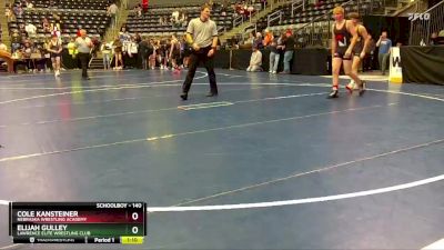 140 lbs Champ. Round 1 - Elijah Gulley, Lawrence Elite Wrestling Club vs Cole Kansteiner, Nebraska Wrestling Academy