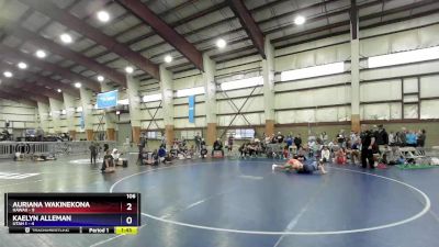 106 lbs Placement Matches (8 Team) - Auriana Wakinekona, Hawaii vs Kaelyn Alleman, Utah 1