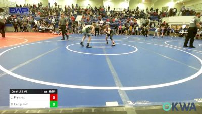 90 lbs Consi Of 8 #1 - Jaxon Fry, Checotah Matcats vs Bryson Lamp, Brushy Wrestling Club