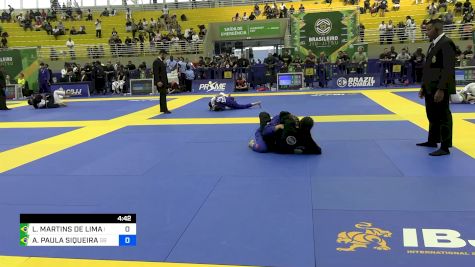 LARISSA MARTINS DE LIMA vs ANA PAULA SIQUEIRA 2024 Brasileiro Jiu-Jitsu IBJJF
