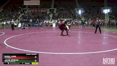 285 lbs Champ. Round 1 - Mykel Lowe, Dothan HS vs Jacob Zimdahl, Smiths Station Hs