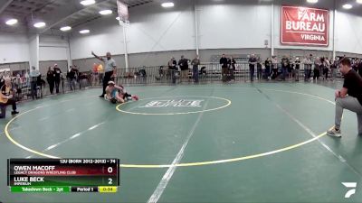 74 lbs 1st Place Match - Luke Beck, Imperium vs Owen Macoff, Legacy Dragons Wrestling Club