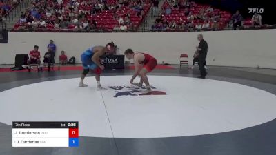 92 kg 7th Place - John Gunderson, Panther Wrestling Club RTC vs Jacob Cardenas, Spartan Combat RTC / TMWC