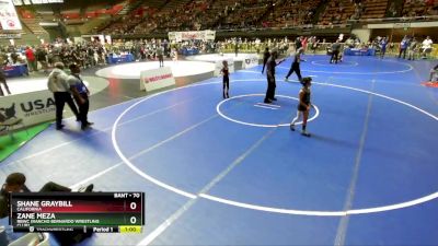 70 lbs Quarterfinal - Zane Meza, RBWC (Rancho Bernardo Wrestling Club) vs Shane Graybill, California