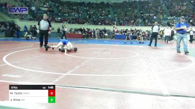 87 lbs Round Of 32 - Micco Taylor, Southmoore SaberCats Wrestling vs Jett Kline, Hobart Bearcats