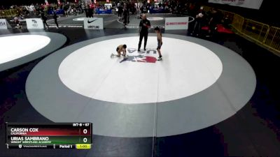 67 lbs Champ. Round 1 - Carson Cox, California vs Urias Sambrano, Wright Wrestling Academy