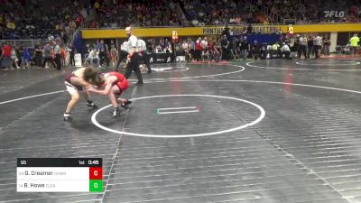 95 lbs Consi Of 16 #2 - Gabriel Creamer, Chambersburg vs Bentley Howe, Clearfield