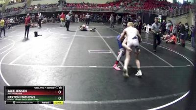 112 lbs Quarterfinal - Jace Jensen, AWC Nebraska vs Paxton Mathews, O`Neill Leprechaun Wrestling