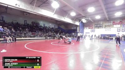 150 lbs Cons. Round 2 - Zane Aossey, Aliso Niguel vs Adyn Colon, Valley View