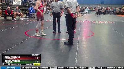 3 - 120 lbs Cons. Round 1 - Terryl Wright, Lake Taylor vs Cody Williams, Lord Botetourt