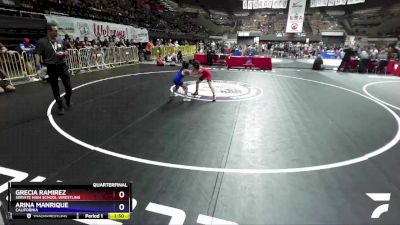 65 lbs Quarterfinal - Grecia Ramirez, Servite High School Wrestling vs Arina Manrique, California