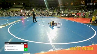 43 lbs Quarterfinal - Mason Maughan, Mat Demon Wrestling Club vs Kasey Kaliszewski, Donahue Wrestling Academy