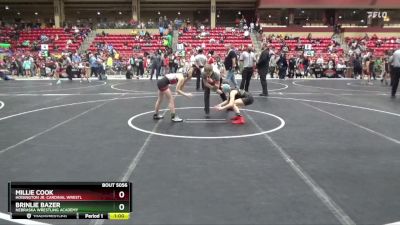 80 lbs Cons. Semi - Brinlie Bazer, Nebraska Wrestling Academy vs Millie Cook, Hoisington Jr. Cardinal Wrestl