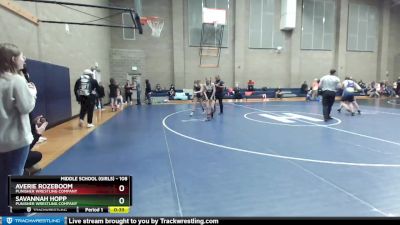 108 lbs Round 1 - Savannah Hopp, Punisher Wrestling Company vs Averie Rozeboom, Punisher Wrestling Company