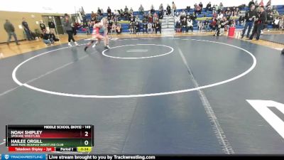 149 lbs Quarterfinal - Noah Shipley, Spokane Wrestling vs Hailee Orgill, Deer Park Ironman Wrestling Club