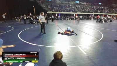 98 lbs Semifinal - Anthony Goodpaster, Sebolt Wrestling Academy vs Brooxton Lundgren, Iowa