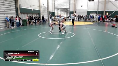 133 lbs Cons. Round 4 - Malachi Wallway, Waldorf (Iowa) vs Collin Creach, Newman