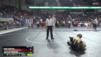 96 lbs 5th Place Match - Bentlee Diediker, Linn County Twisters Wrestling Club vs Colt Heston, Lawrence Elite Wrestling Club