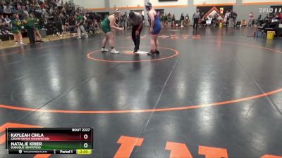 JV-18 lbs Round 3 - Kayleah Cihla, Cedar Rapids Washington vs Natalie Krier, Dubuque Hempstead