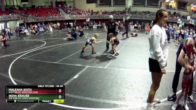 48-49 lbs Quarterfinal - Maleaha Koch, Scottsbluff Wrestling Club vs Nova Krause, EMF Bobcats Youth Wrestling