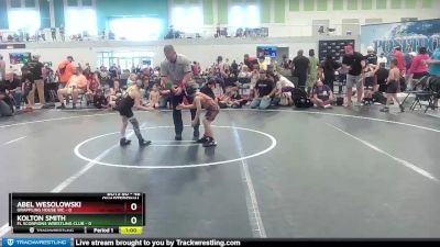 48 lbs Quarterfinal - Kolton Smith, FL Scorpions Wrestling Club vs Abel Wesolowski, Grappling House WC