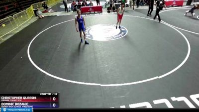 113 lbs Cons. Round 2 - Christopher Qureshi, Orange County RTC vs Dominic Bozanic, Gilroy High School Wrestling