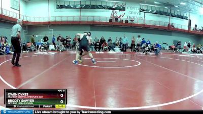 170 lbs Champ. Round 2 - Owen Dykes, Franklin Central Wrestling Clu vs Brodey Sawyer, Seymour Middle School