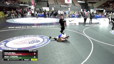 87 lbs Cons. Round 3 - Taylor Bell, Team Arcata Wrestling Club vs Ricky Coronel, Inland Elite Wrestling Club