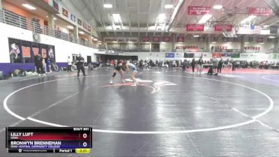 130 lbs Cons. Round 5 - Bronwyn Brenneman, Iowa Central Community College vs Lilly Luft, Iowa