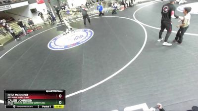 53 lbs Quarterfinal - Caleb Johnson, RBWC (Rancho Bernardo Wrestling Club) vs Fitz Moreno, Red Wave Wrestling